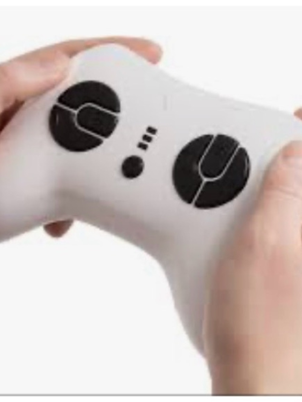 White Wireless Game Controller with Black Buttons